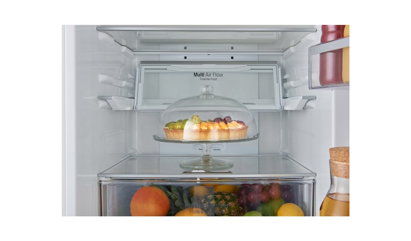 LG Hrubý objem 348 l | 259 kWh/rok | LG Lineární invertorový kompresor | LG Total No Frost | Multi-Air Flow™ | NatureFRESH | Vnější LED displej | Smart Diagnosis™, GBB59SWFZB